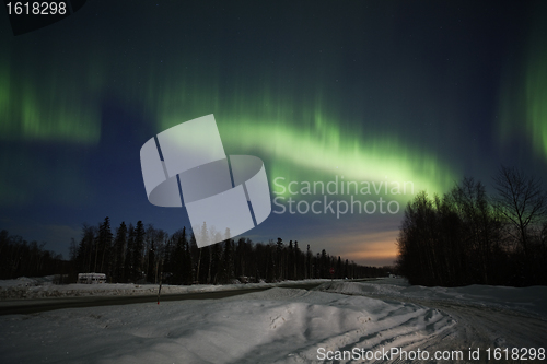 Image of Active northern lights display in Alaska