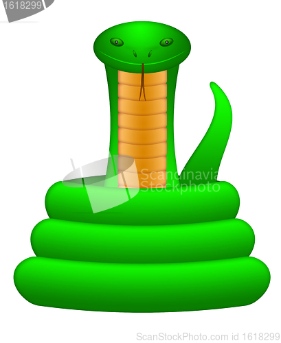 Image of Green Snake Coil Up Illustration