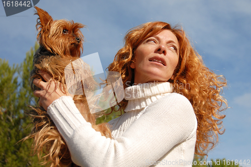 Image of woman and little dog