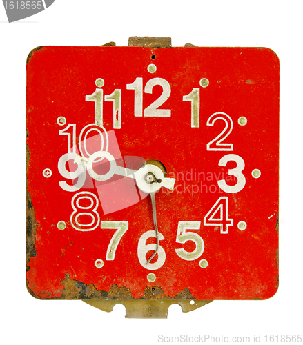 Image of Ancient broken rusty clock.