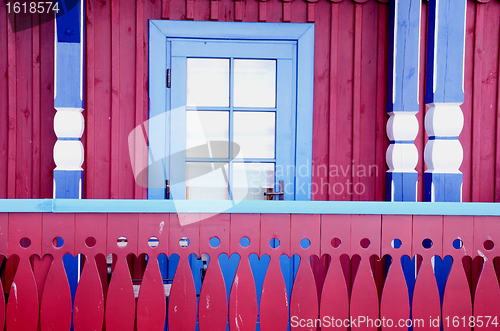Image of Colored wooden cottage.