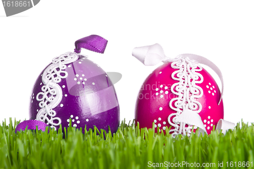 Image of easter eggs in grass