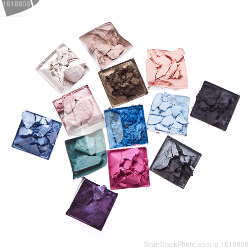 Image of multicolored crushed eyeshadows