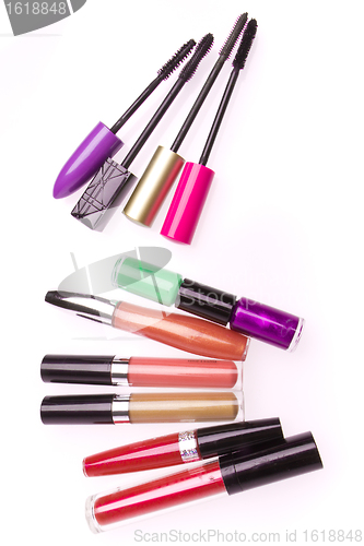 Image of mascara set isolated