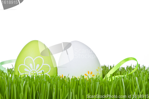 Image of easter eggs in grass