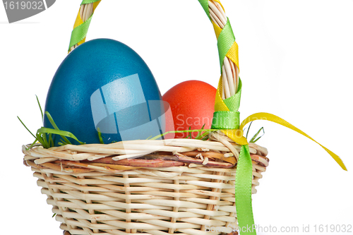 Image of basket with easter eggs
