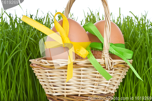 Image of basket with easter eggs
