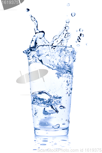 Image of water splash in glass
