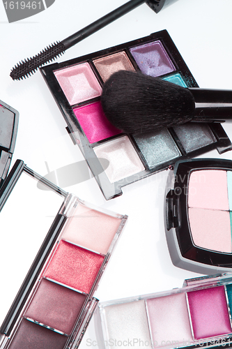 Image of set of cosmetic makeup products