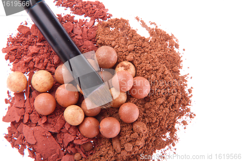 Image of bronzing pearls with eyeshadows