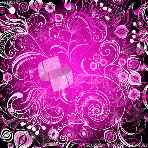 Image of Violet vivid  floral frame