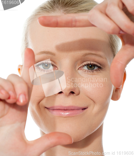 Image of Close-up shot of a pretty smiling girl