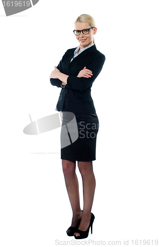 Image of Full length view welldessed corporate woman