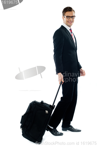 Image of Corporate person leaving for business meeting