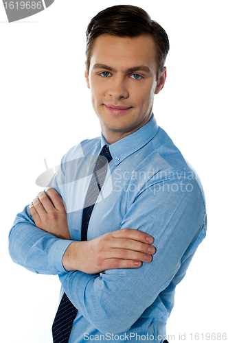 Image of Close-up portrait of a confident businessman