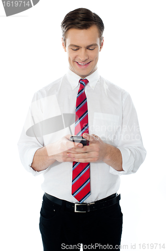 Image of Business person texting
