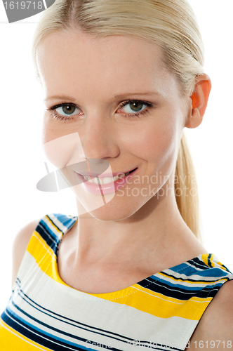 Image of Closeup shot young pretty smiling girl