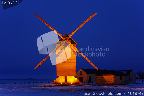 Image of Traditional wooden windmill