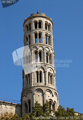 Image of tower of Cathedral of Uzes