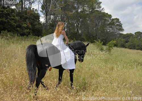 Image of bride and horse