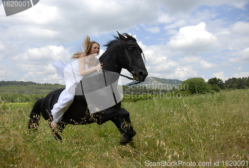Image of riding wedding woman