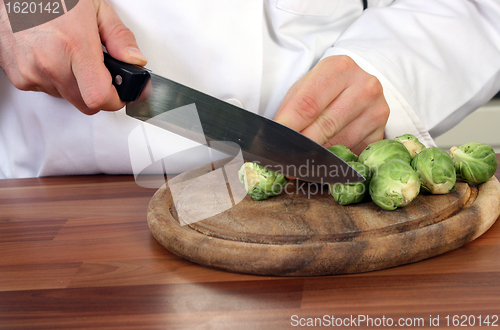Image of Chef and brussel sprouts