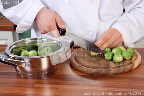 Image of Chef and brussel sprouts