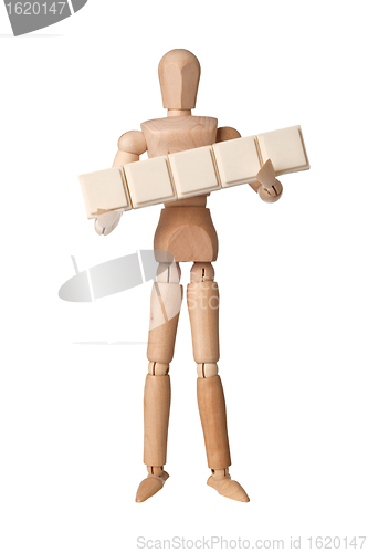 Image of Figurine with five empty text blocks