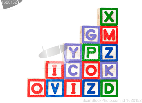 Image of Stack of alphabet blocks