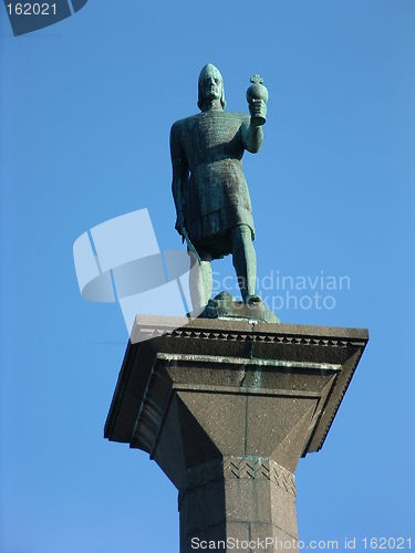 Image of The Olav Tryggvason statue in Trondheim, Norway