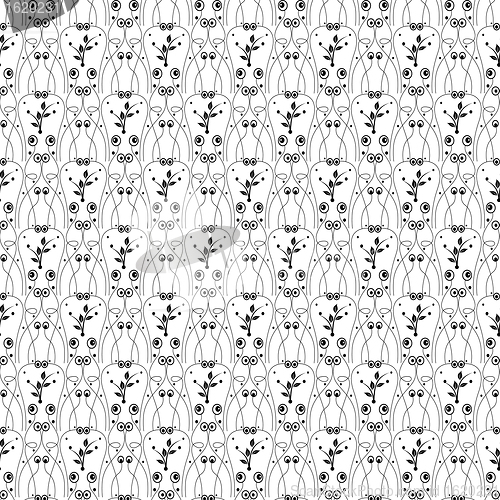 Image of Seamless Dots and Floral Pattern