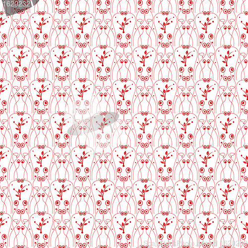 Image of Seamless Dots and Floral Pattern