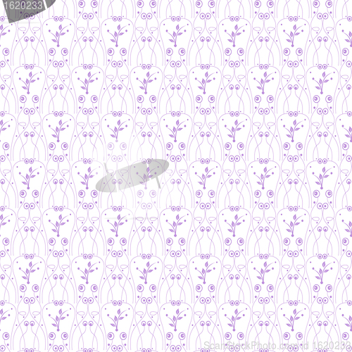Image of Seamless Dots and Floral Pattern