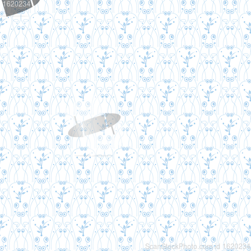 Image of Seamless Dots and Floral Pattern
