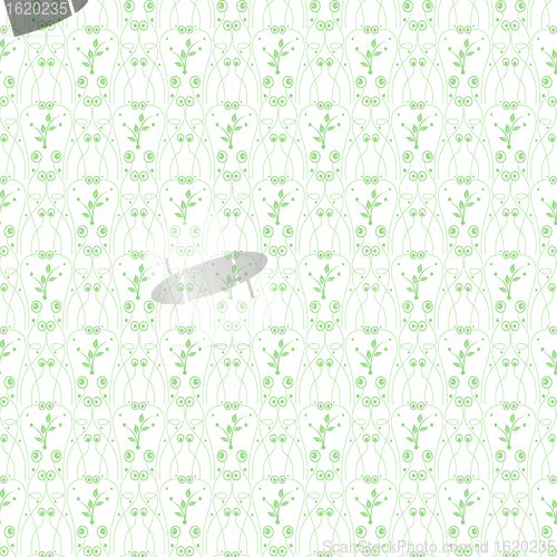 Image of Seamless Dots and Floral Pattern