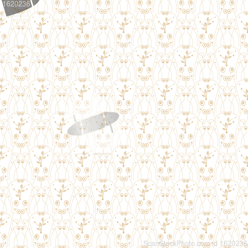 Image of Seamless Dots and Floral Pattern