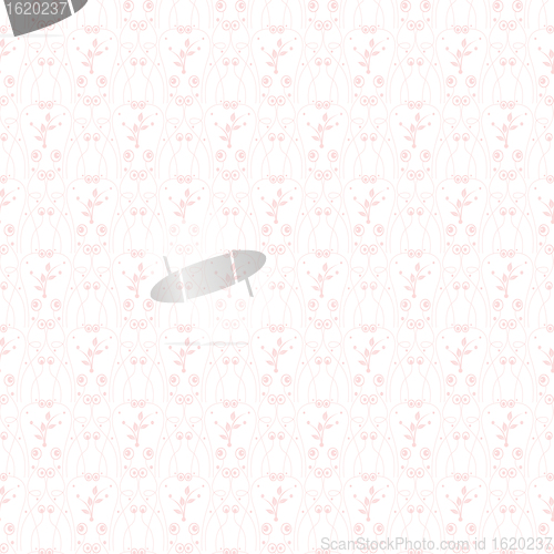 Image of Seamless Dots and Floral Pattern