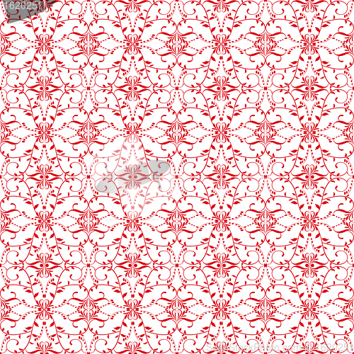 Image of Seamless Dots and Floral Pattern