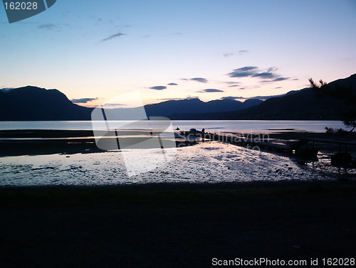 Image of Sunset in Norwegian fjord