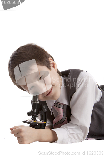 Image of Boy with a microscope