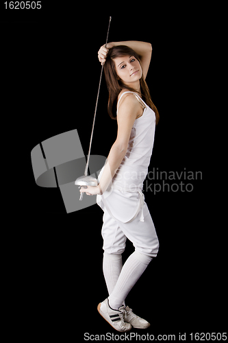 Image of Image beautiful girl with a rapier