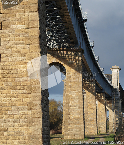 Image of Cubzac metallic bridge, river Dordogne, Bordeaux, France.