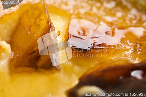 Image of French dessert - cream brulee, burnt cream 