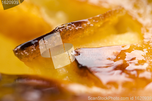 Image of French dessert - cream brulee, burnt cream 