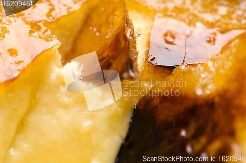 Image of French dessert - cream brulee, burnt cream 