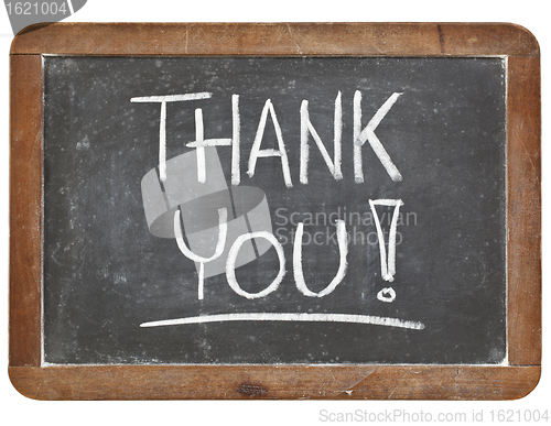 Image of thank you on blackboard