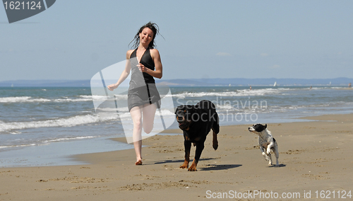 Image of running on the beach