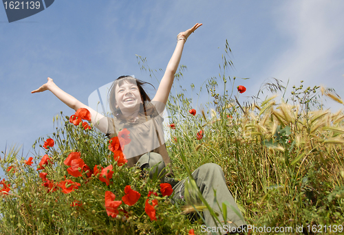 Image of smiling girl in field