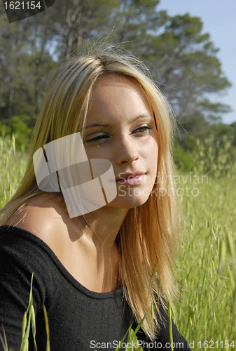 Image of young girl in nature