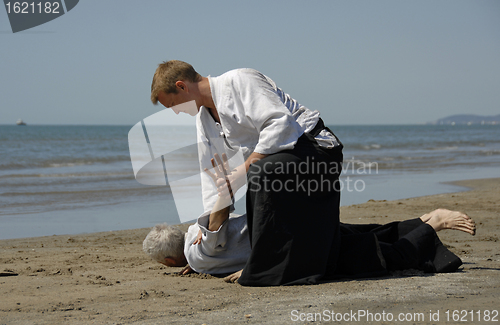 Image of aikido on the beach